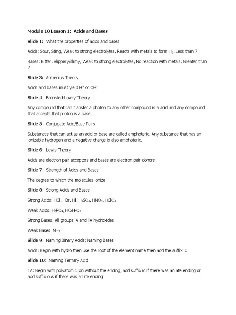 Module Ten Lesson One Guided Notes | PDF | Science & Mathematics
