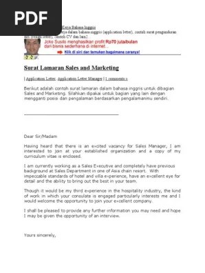 Coba salah satu dari ucapan selamat pernikahan dalam bahasa inggris ini! Contoh Surat Lamaran Kerja Bahasa Inggris Pdf Business