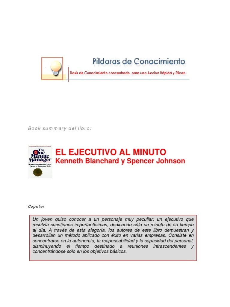 Blanchard Kenneth Y Johnson Spencer El Ejecutivo Al Minuto | PDF | Creatividad | Science