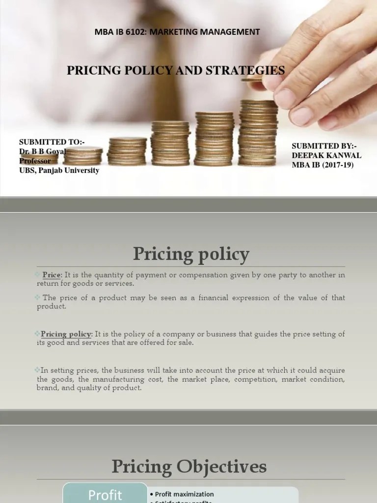 Pricing Policies | PDF | Pricing | Price Discrimination