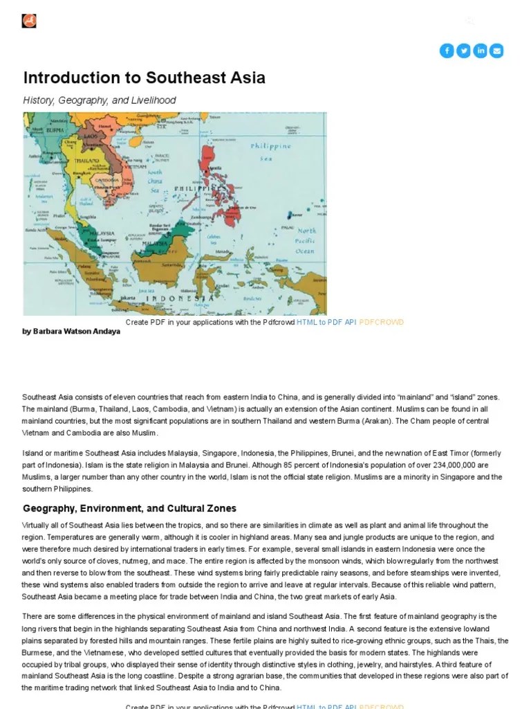 Introduction To Southeast Asia | PDF | Southeast Asia | Asia