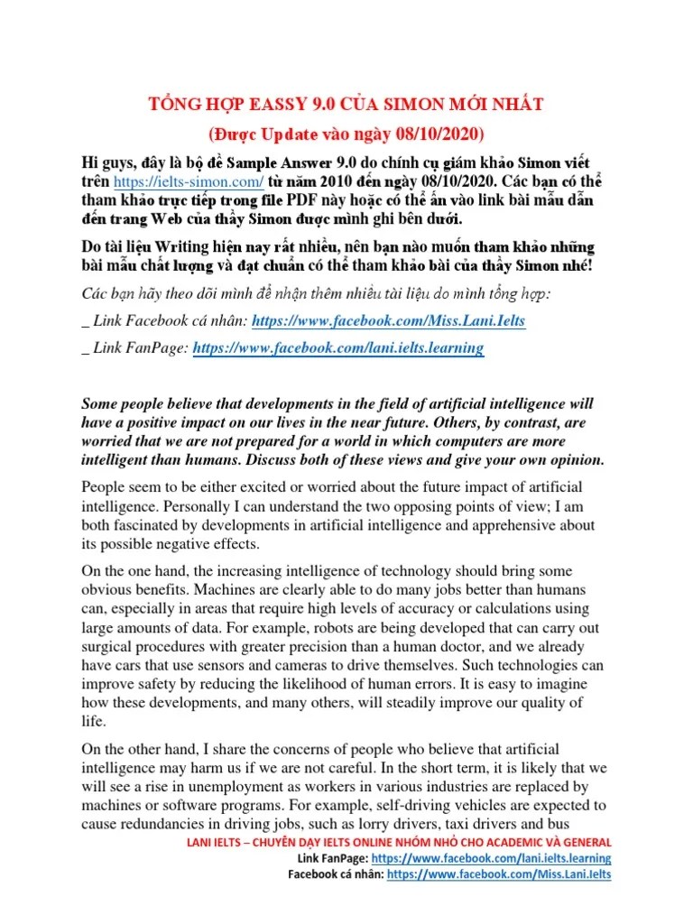 BÀI MẪU WRITING TASK 2 9.0 CỦA THẦY SIMON MỚI NHẤT | PDF | Climate Change | Homework