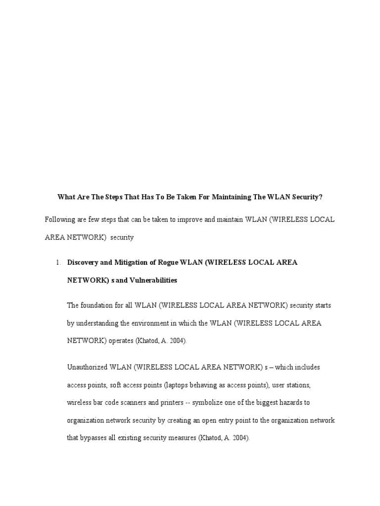 Securing Wireless Networks - Assignment | PDF | Wireless Lan | Wireless ...
