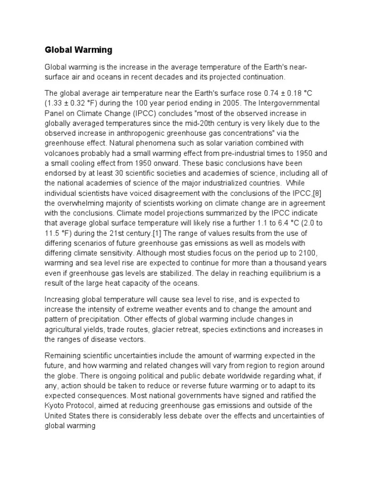 Global Warming | PDF