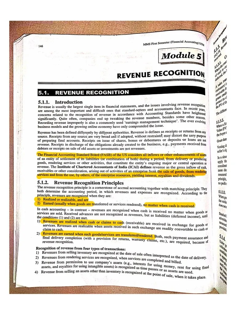 Module 5 - Revenue Recognition Module | PDF
