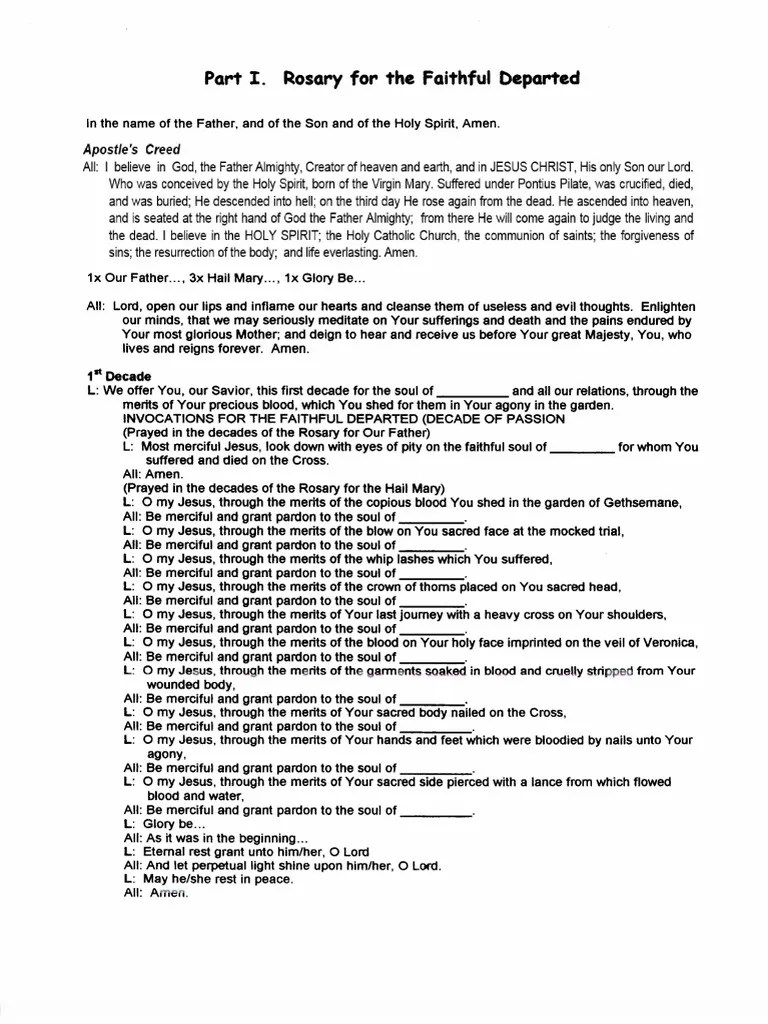 Rosary For The Faithful Departed-V2 | PDF
