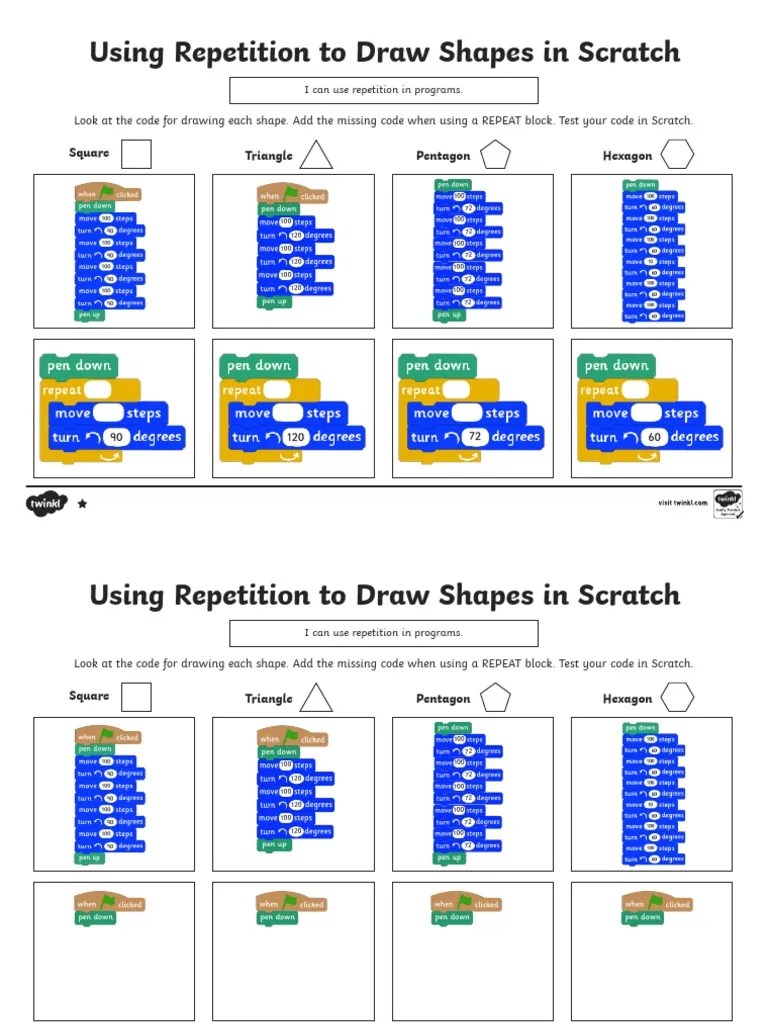T2 I 109 Using Repetition To Draw Shapes In Scratch Differentiated ...