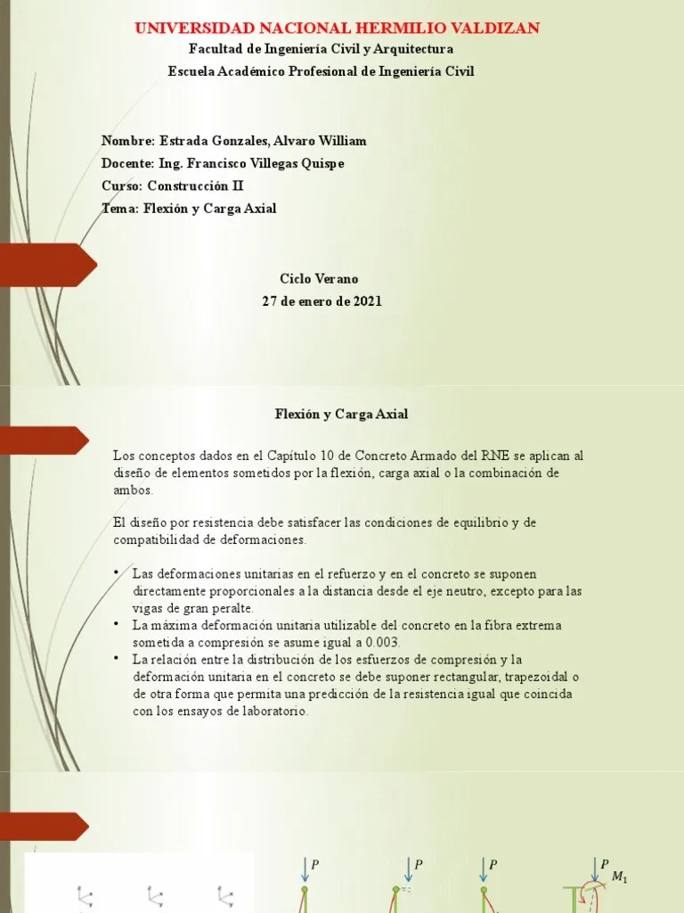 Capitulo 10 Flexión Y Carga Axial | PDF | Doblar | Hormigón