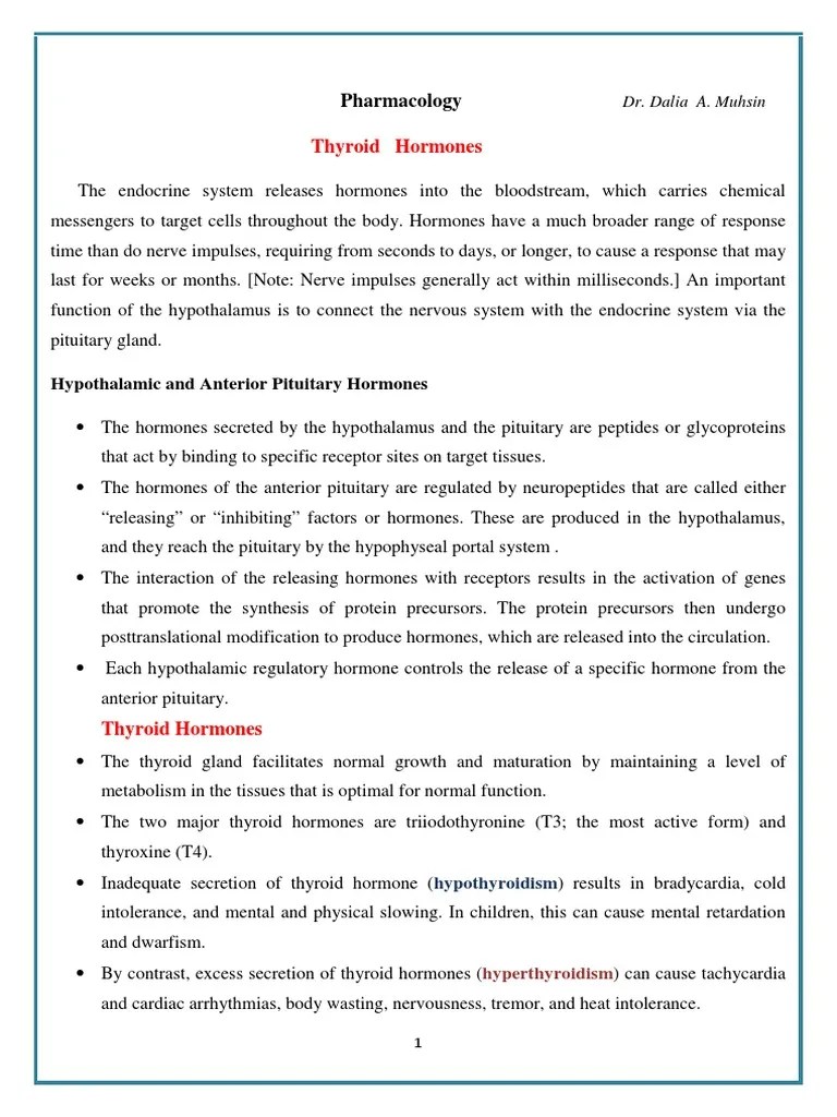 Thyroid Hormones | PDF | Thyroid Stimulating Hormone | Hyperthyroidism
