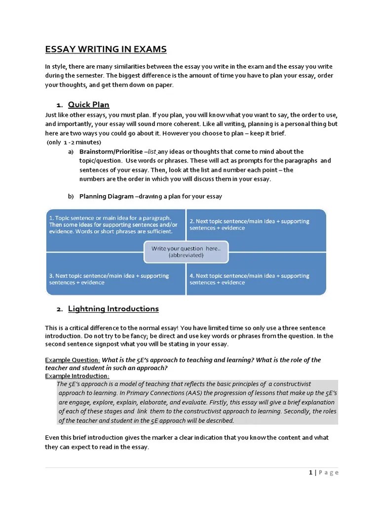A Guide To Effective Essay Writing In Exams | PDF | Essays | Question