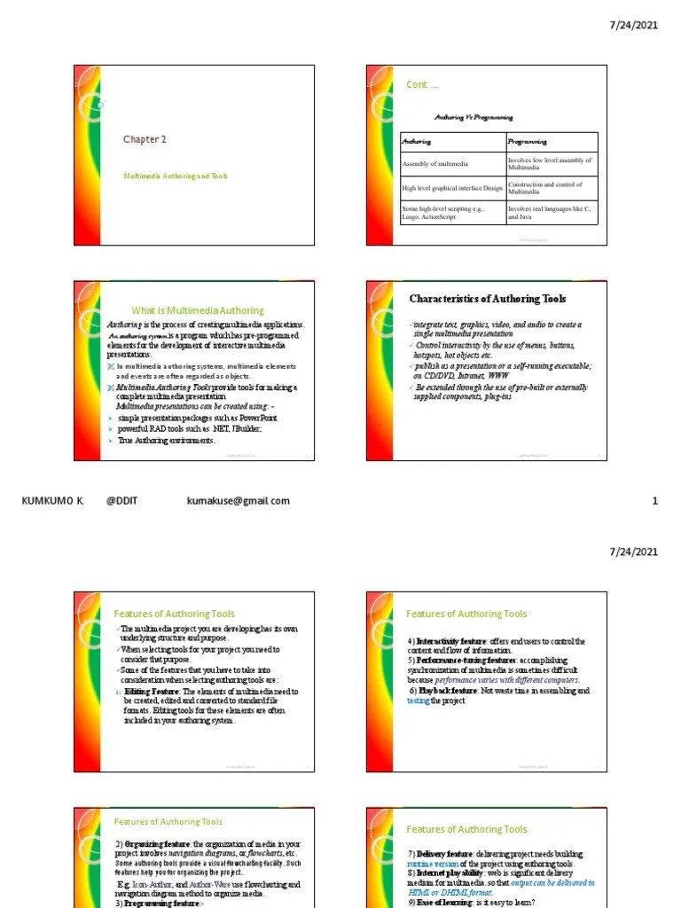Chapter 2 Multimedia Authoring And Tools | PDF | Scripting Language | Multimedia