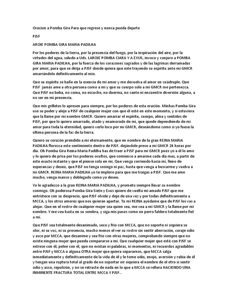 Oracion A Pomba Gira María Padilla | PDF | Alma | Amor
