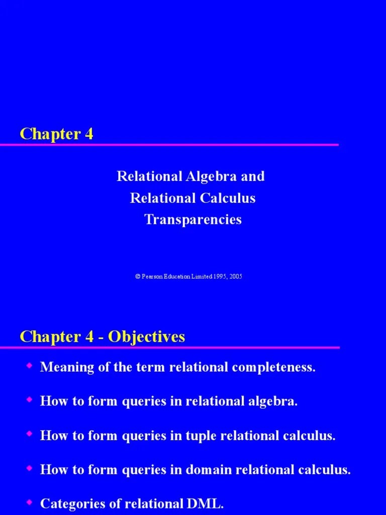 Relational Algebra And Relational Calculus | Mathematics