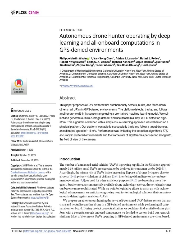 Autonomous Drone Hunter Operating By Deep Learning | PDF | Unmanned Aerial Vehicle | Image ...