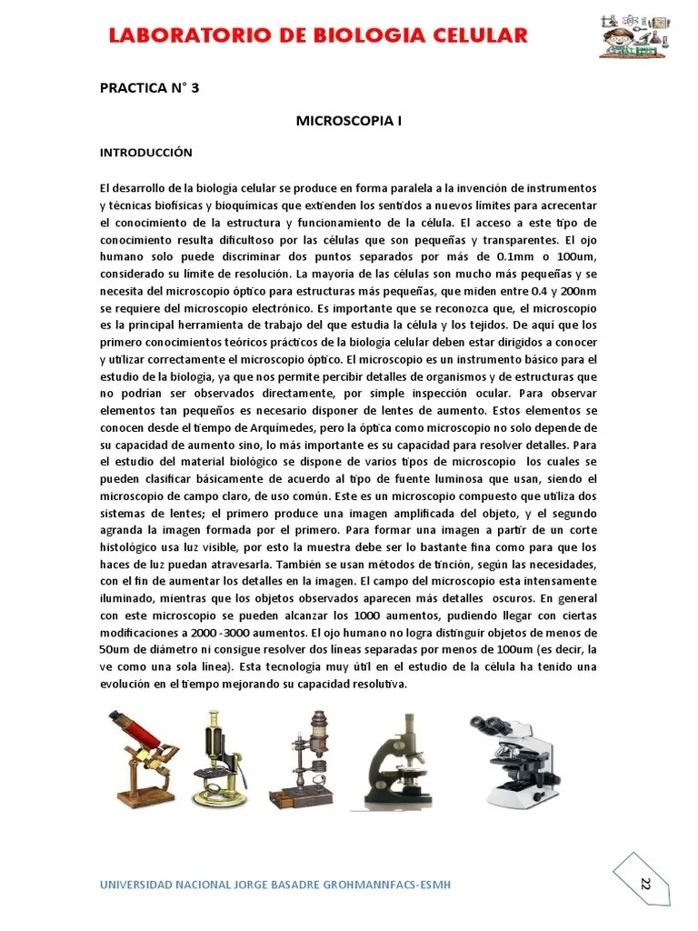 Practica 03 Microscopia I | Descargar Gratis PDF | Óptica | Lente De La ...