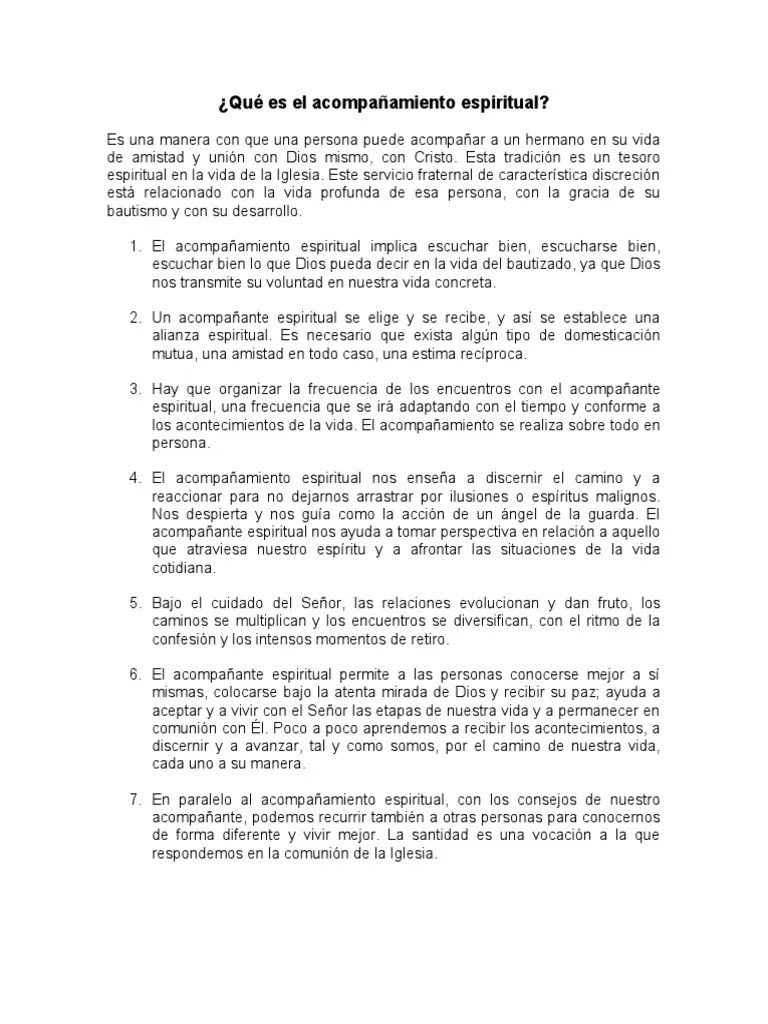 Qué Es El Acompañamiento Espiritual | PDF