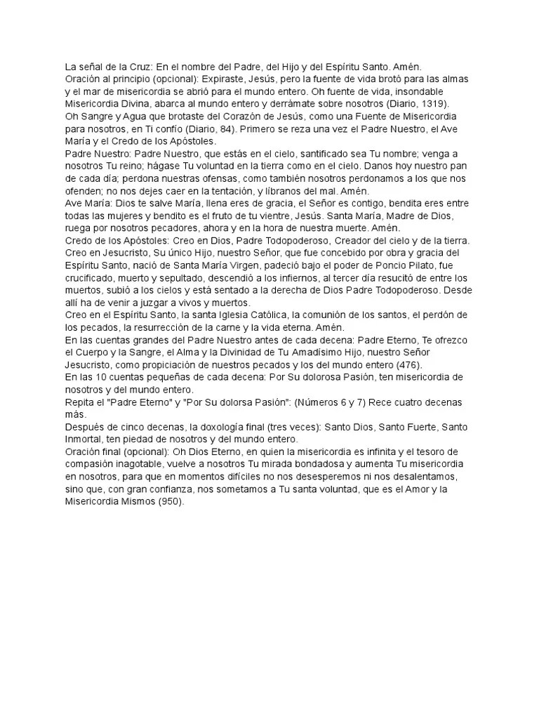 Coronilla Divina Misericordia | PDF | María, Madre De Jesús | Orador ...