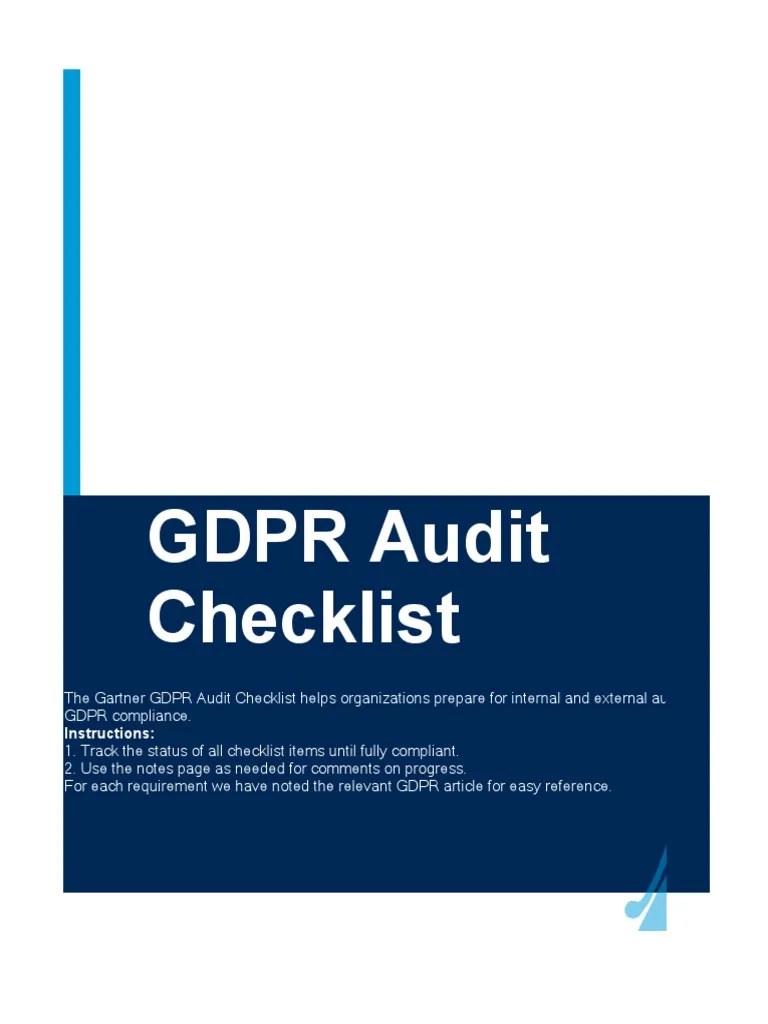 GDPR Compliance Audit Checklist | PDF | Information Privacy ...