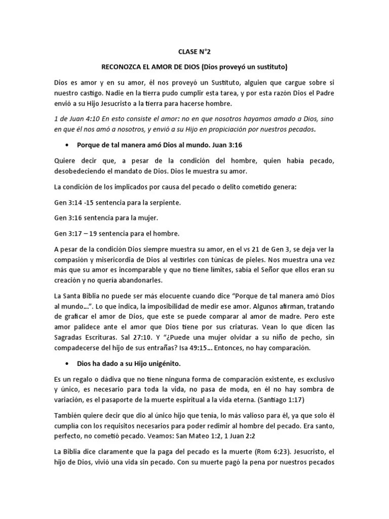 Clase N°2 Reconozca El Amor De Dios | PDF | Amor | Cristo (título)