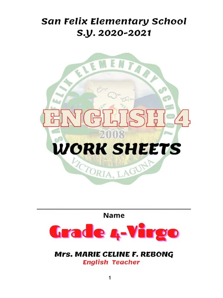 English 4 Worksheets | PDF