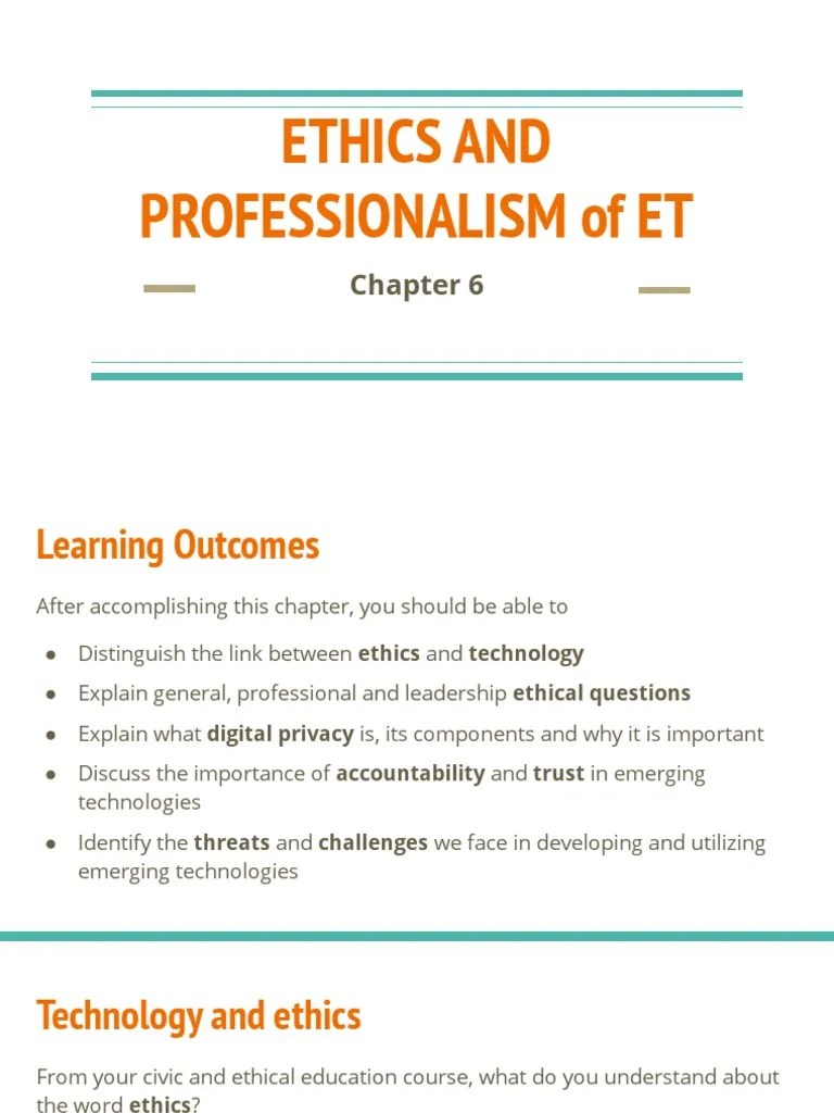 Ethics And Professionalism Of Emerging Technologies | PDF | Privacy | Internet Of Things