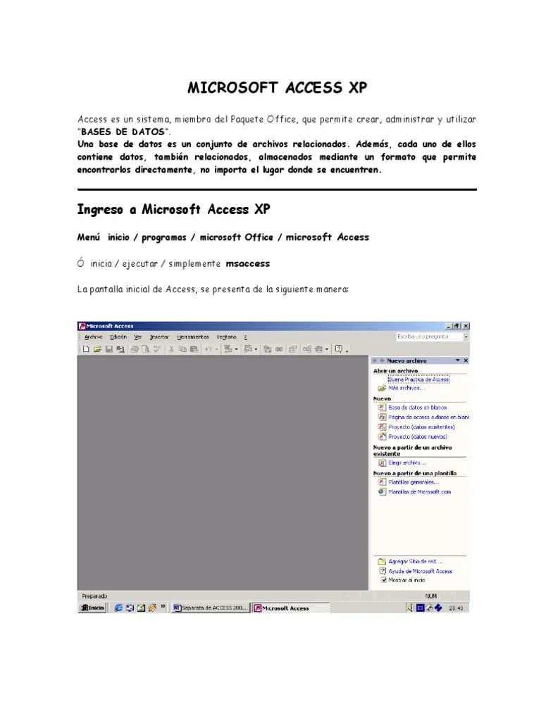 Manual De Access | PDF | Tabla (base De Datos) | Point And Click