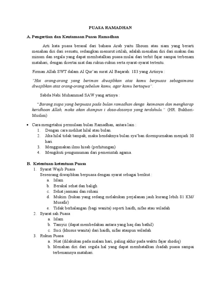 PUASA RAMADHAN Fiks | PDF