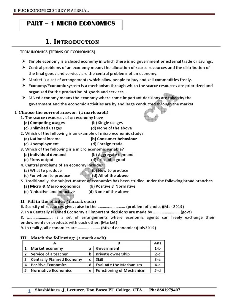 Chapter 1 Micro Economics | PDF | Economics | Microeconomics