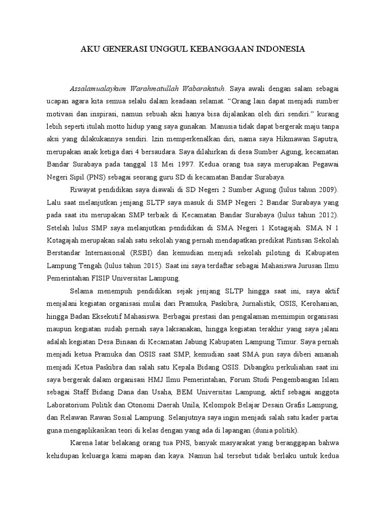 Essay beasiswa unggulan aku generasi ung