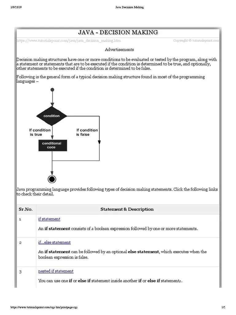 Java Decision Making | PDF | Boolean Data Type | Programming Paradigms