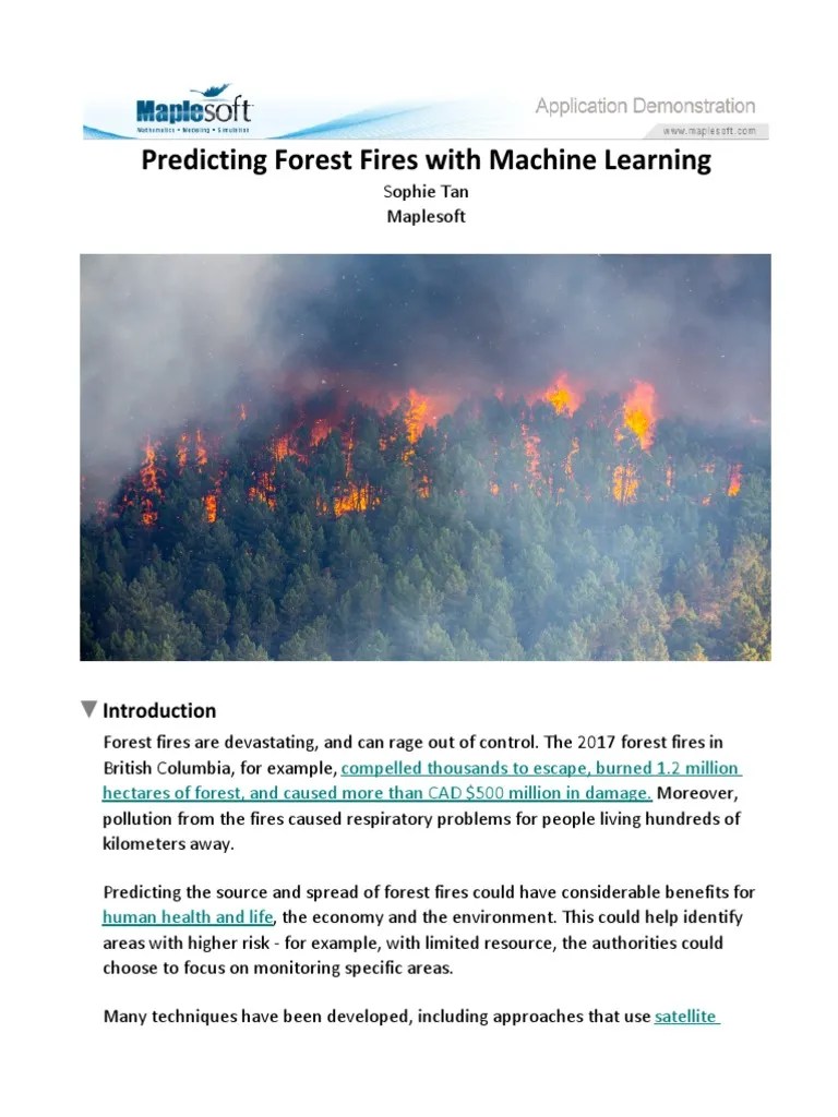 Predicting Forest Fires With Machine Learning | PDF | Intelligence (AI) & Semantics | Artificial ...