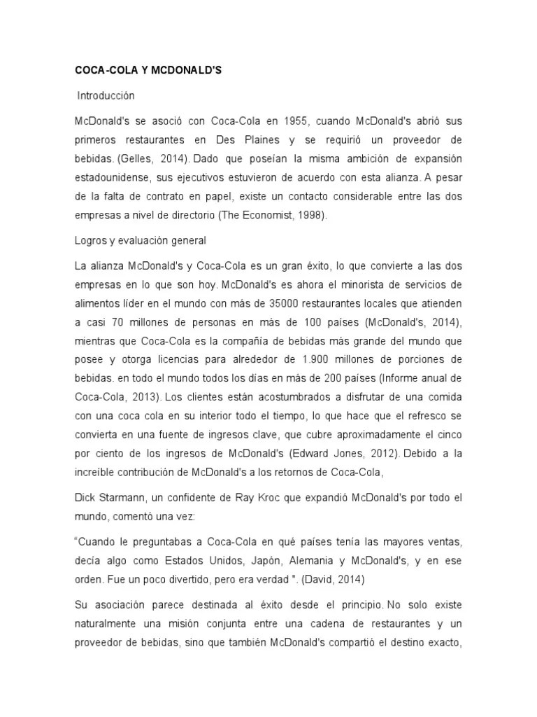 COCA | Descargar Gratis PDF | Mc Donald's | Coca Cola