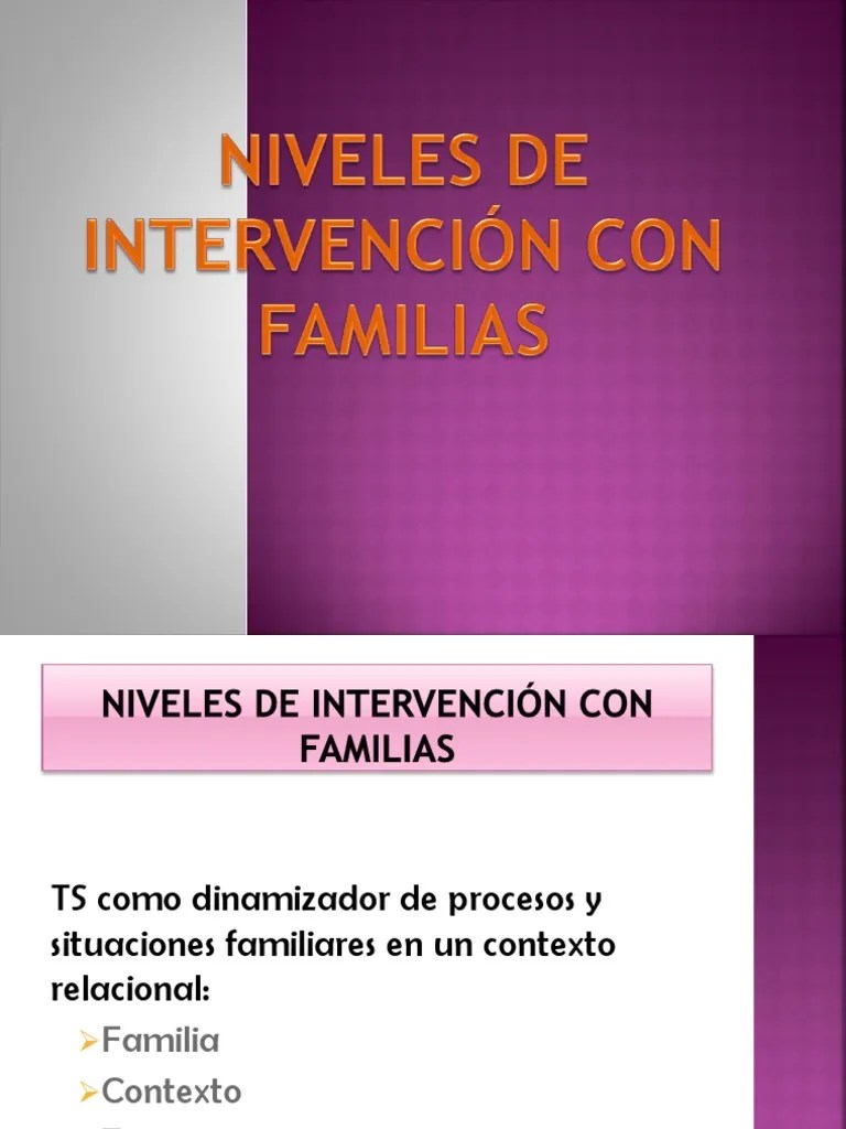 Niveles De Intervención Con Familias | PDF | Evaluación | Trabajo Social