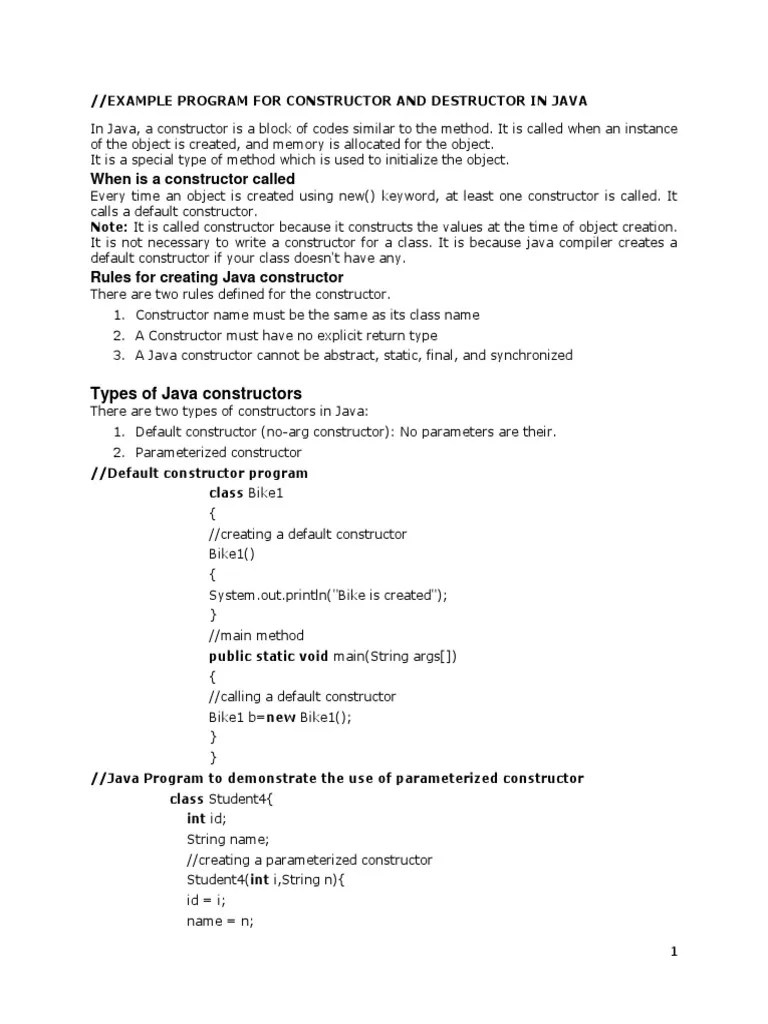 Oops Lab-2 | PDF | Programming | Constructor (Object Oriented Programming)