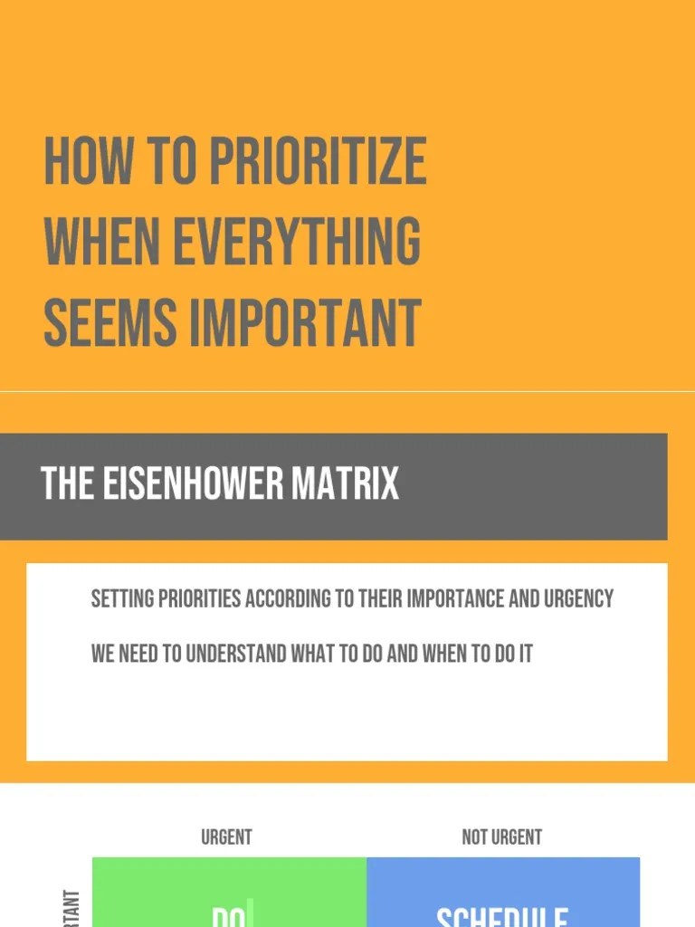 How To Prioritize When Everything Seems Important | PDF