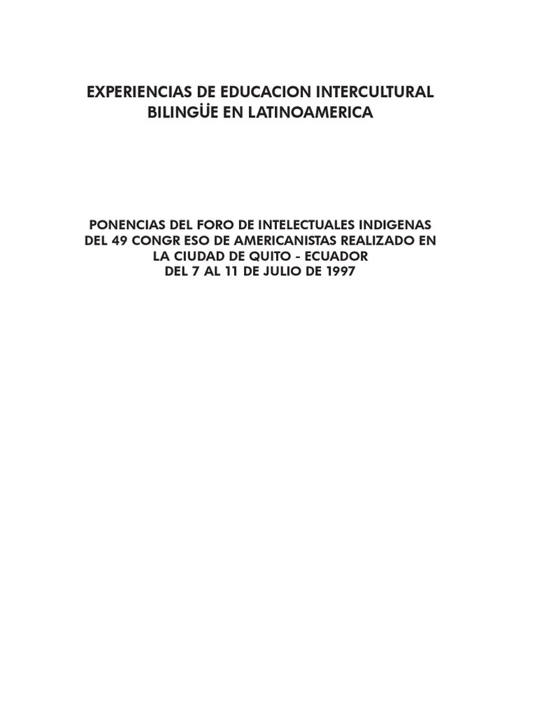 Experiencias De Educación Intercultural Bilingüe En Latinoamérica | PDF | Multilingüismo ...