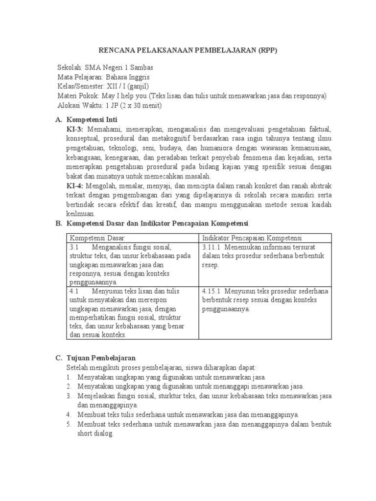 Contoh dialog asking for help dan artinya; Rpp May I Help You Pdf