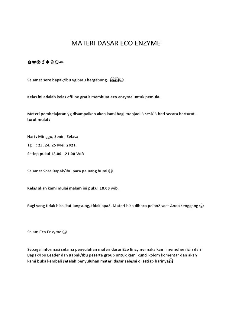 Materi Dasar Eco Enzyme | PDF