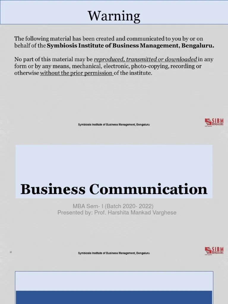 Lecture 4 - Business Communication | PDF | Body Language | Human Voice