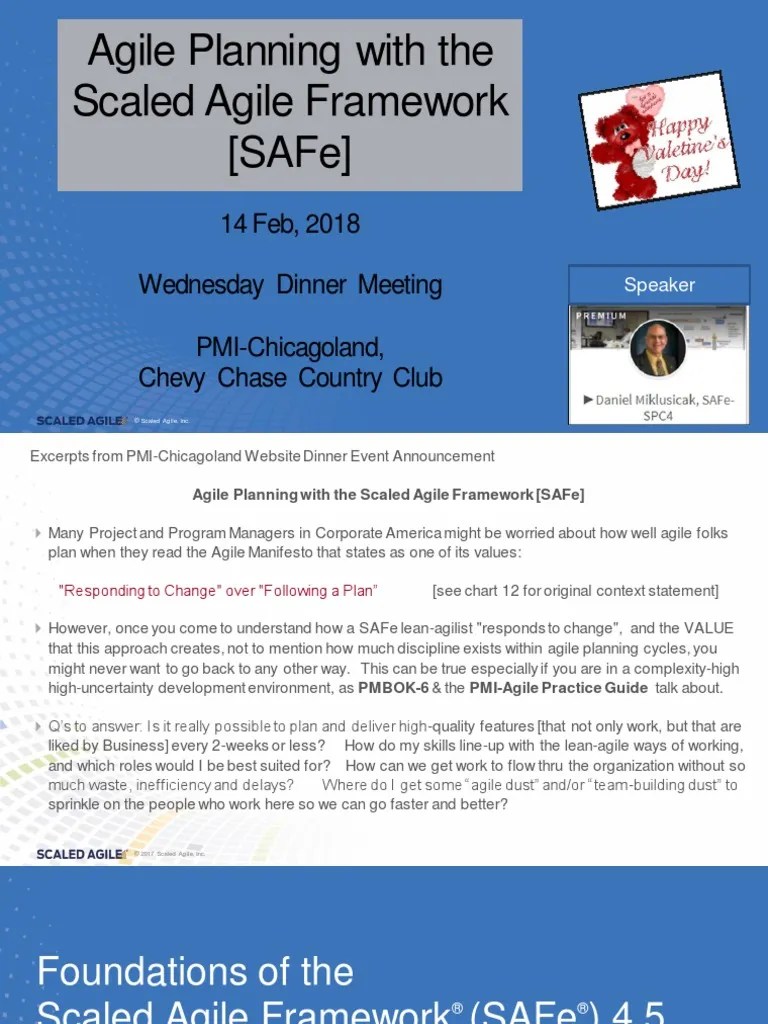 Agile Planning With The Scaled Agile Framework (Safe) | PDF | Agile ...