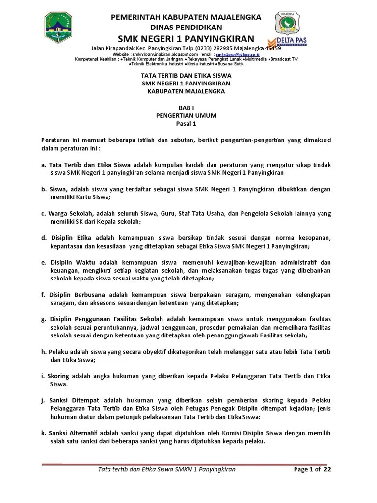Tata Tertib Sekolah | PDF