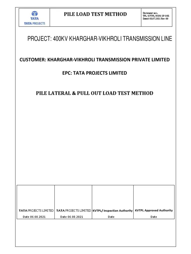 Pile Load Test - SoP | PDF | Deep Foundation | Bearing (Mechanical)