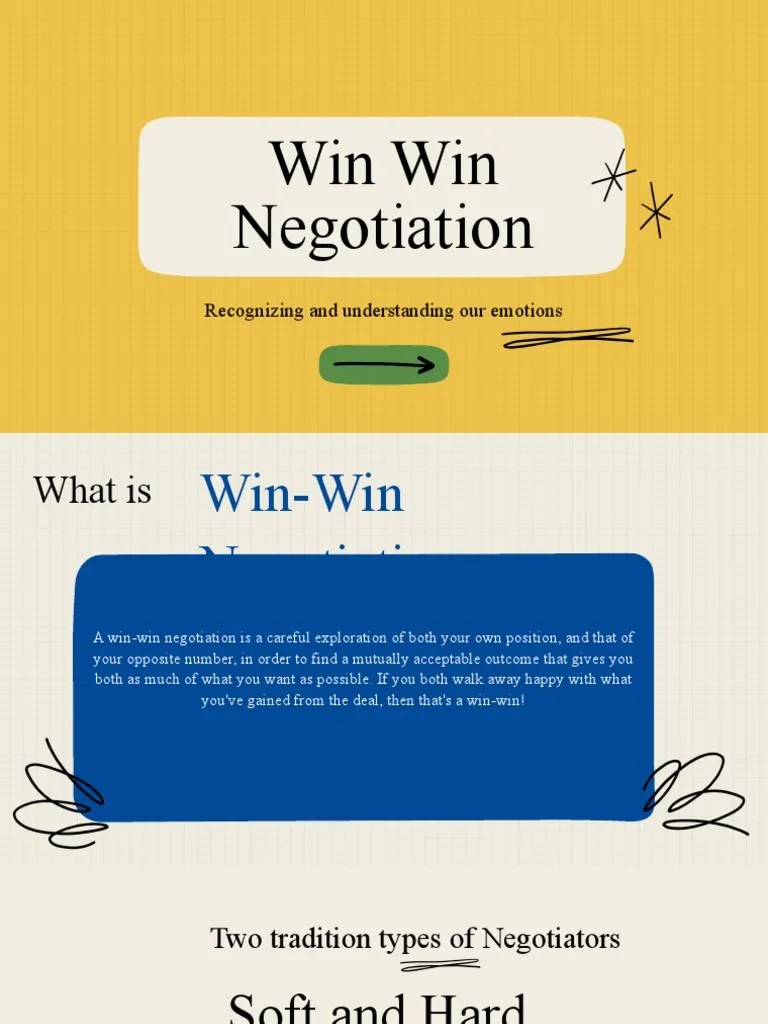 Win Win Negotiation: Recognizing And Understanding Our Emotions | PDF | Negotiation | Bargaining