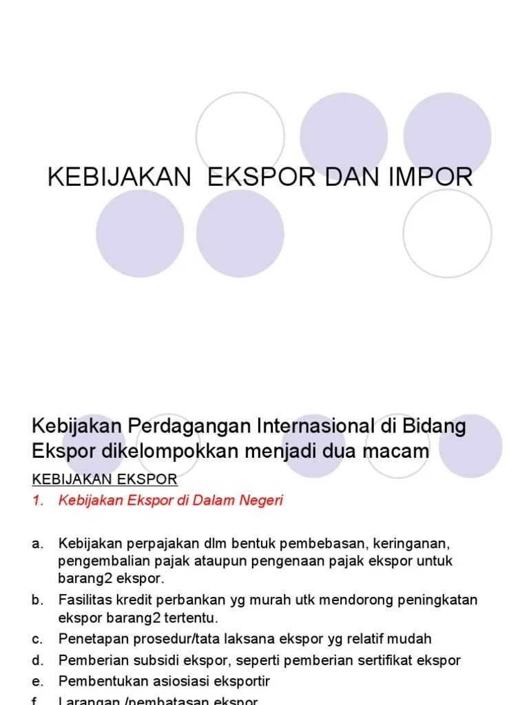 P-V Kebijakan Ekspor | PDF