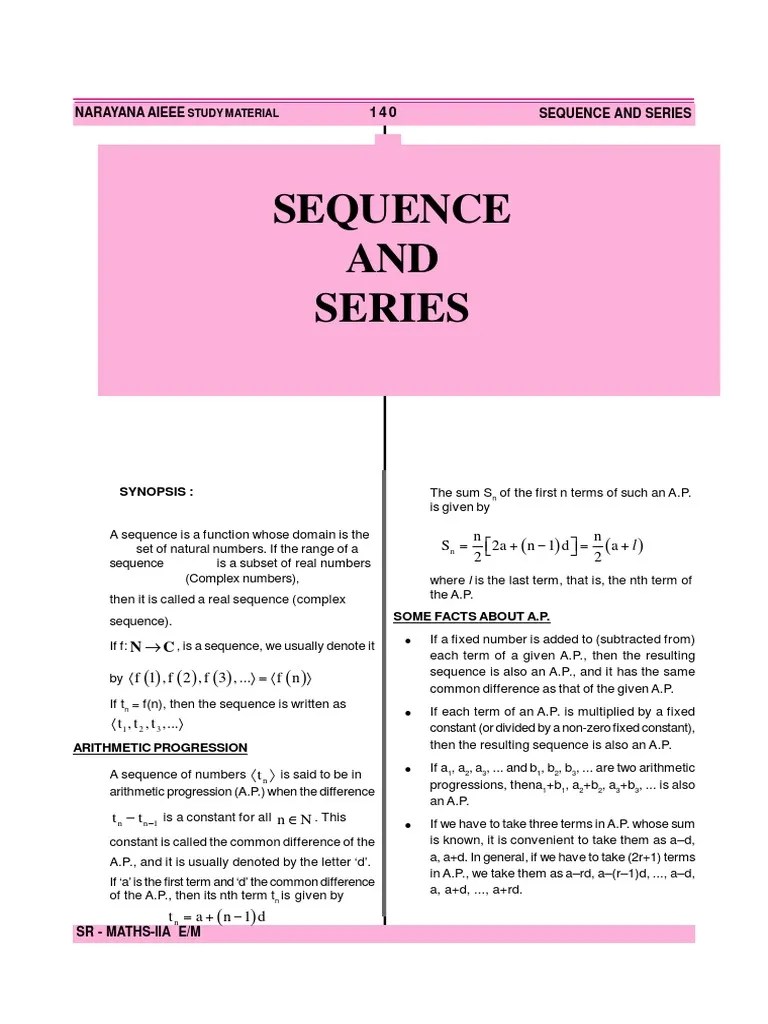 Sequence And Series | PDF | Mathematical Objects | Mathematical Concepts