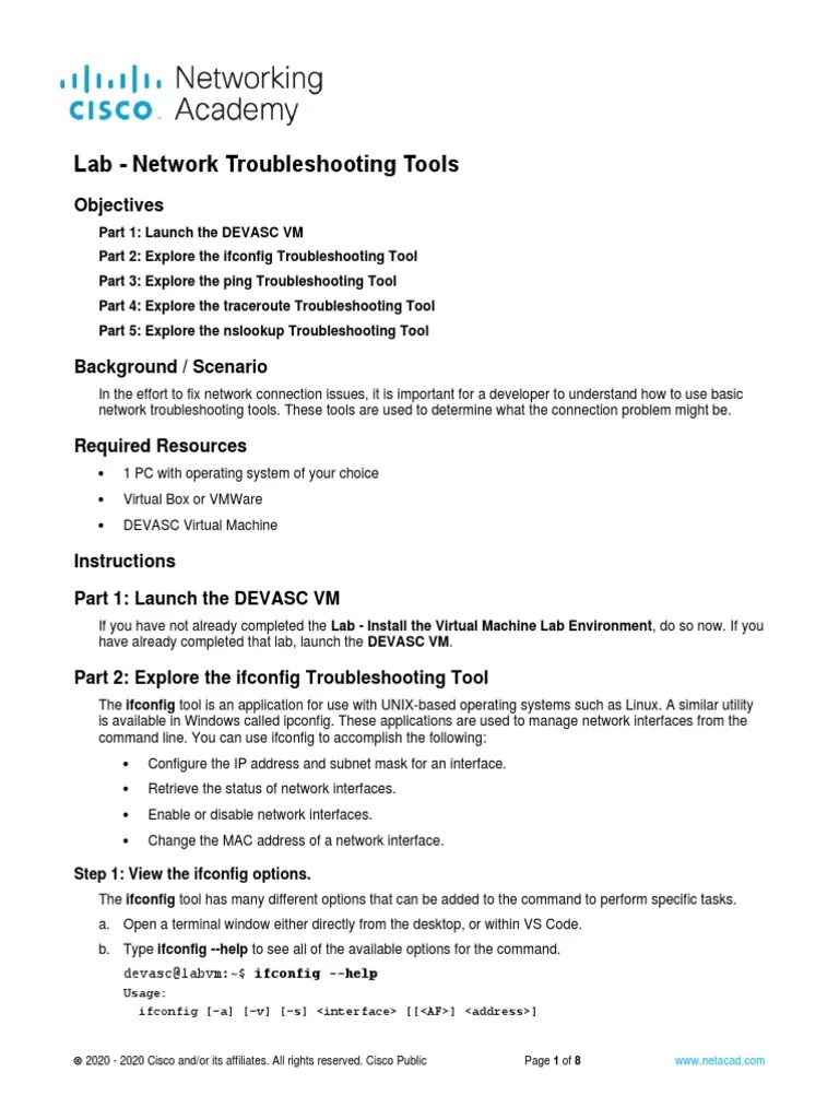 5.6.7 Lab Network Troubleshooting Tools | PDF | Wide Area Network ...