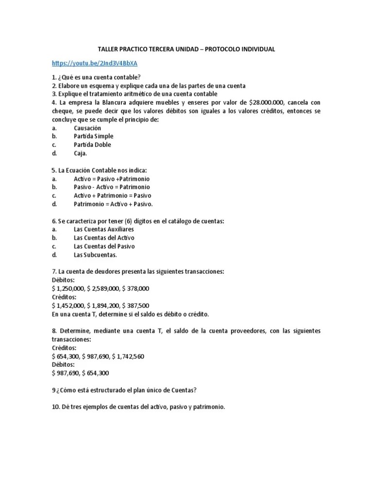 Taller Practico Tercera Unidad | PDF