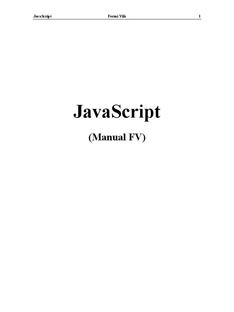 Manual De Java Script Practico | PDF | HTML | Script Java