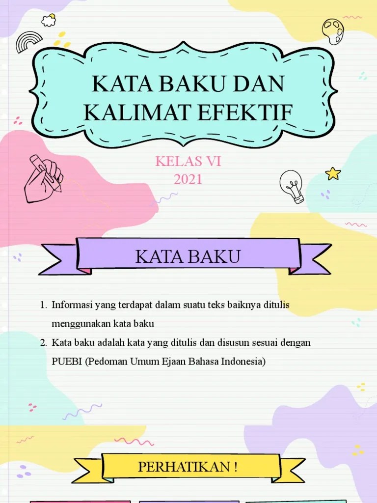 Kalimat Efektif Dan Kata Baku | PDF
