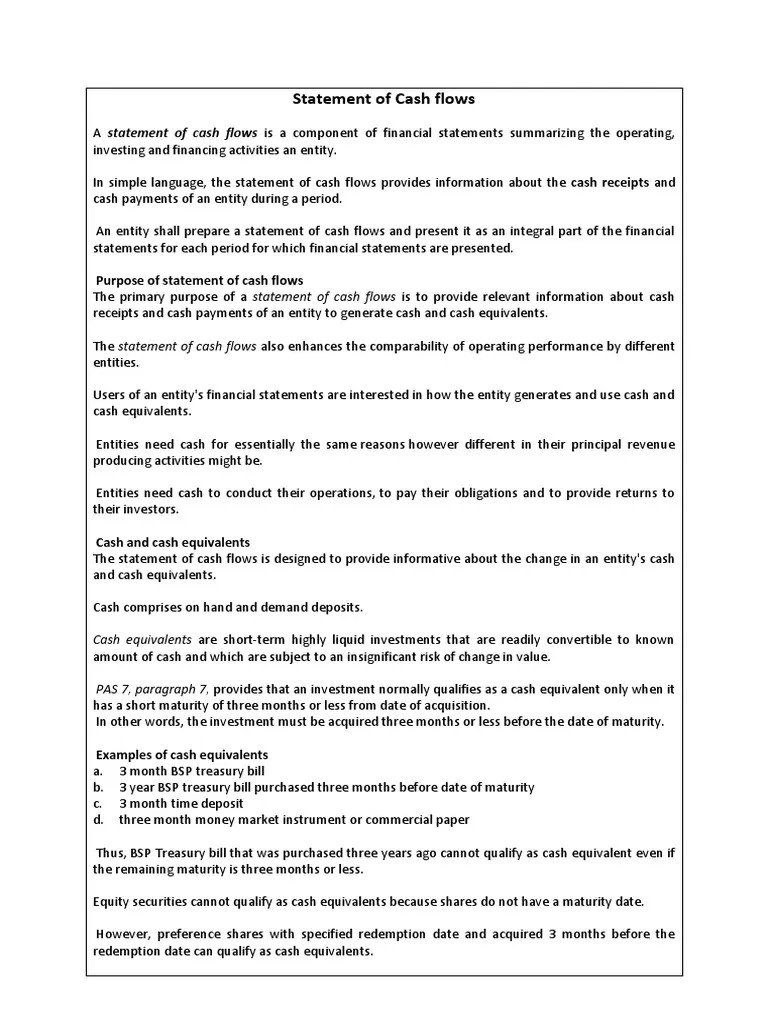 Module 8 - CASH FLOW STATEMENT | PDF | Cash Flow Statement | Retained ...